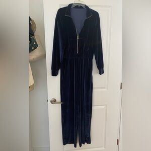 Fabletics Navy Velvet Jumpsuit pre-loved
